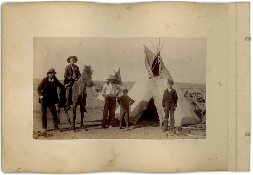 Two Original Photographs From 1891, Shortly After the Wounded Knee Massacre -- One Photograph Identified as ''Sioux Indians Dancing the Scalp Dance / P.R. Age S.D.''